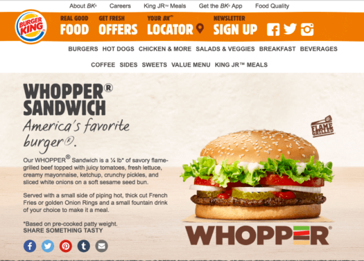 Whopper Burger Landing Page