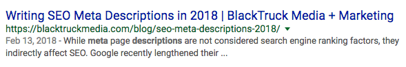 Meta Description Screenshot