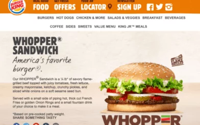 Whopper Burger Landing Page