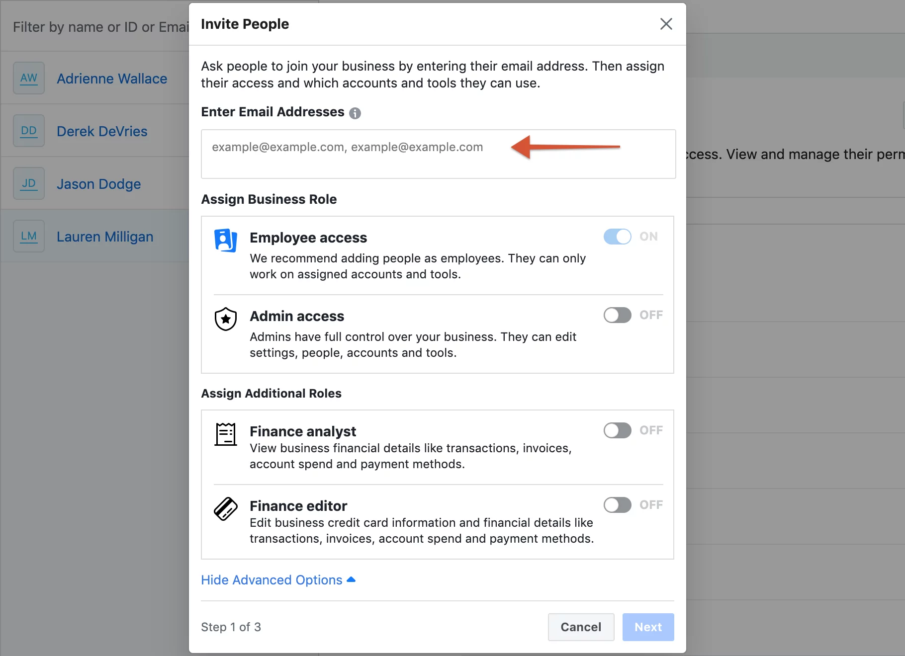 invite people to your company facebook business manager