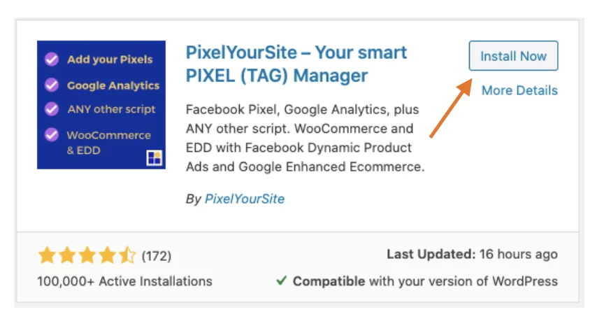 Plug-in WordPress PixelYourSite para verificação do Facebook