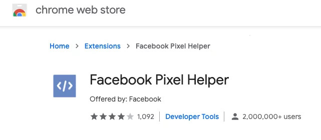 Facebook Pixel Helper Chrome Extension