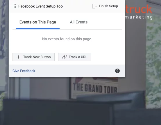 Example of Facebook Event Setup Tool Being Used on a Website